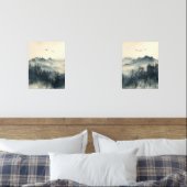 Misty Mountain – Zen Ink Wash – Wall Art Set (Slaapkamer)