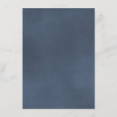 Misty Mountains Blauw Pine Forest Bruiloft Details Informatiekaartje (Achterkant)