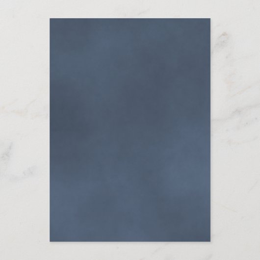 Misty Mountains Blauw Pine Forest Bruiloft Details Informatiekaartje (Achterkant)