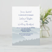 Misty Mountains Bruiloft Ontbijt uitnodiging (Staand voorkant)