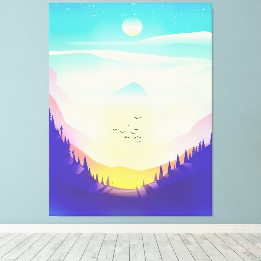 Misty Mountains Canvas Afdruk (Insitu (Houten vloer))