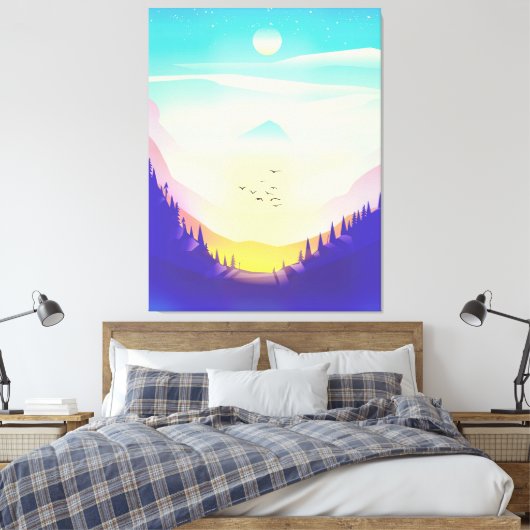 Misty Mountains Canvas Afdruk (Insitu (Slaapkamer))