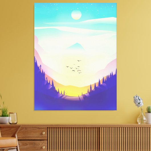 Misty Mountains Canvas Afdruk (Insitu (Woonkamer))