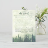Misty Mountains Green Pine Forest trouwgegevens Informatiekaartje (Staand voorkant)