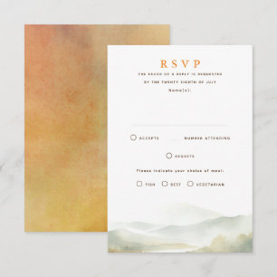 Misty Mountains herfst bruiloft RSVP-kaarten RSVP Kaartje