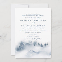Misty Mountains I Formal Wedding Invitation Kaart