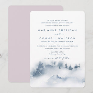Misty Mountains I Formal Wedding Invitation Kaart