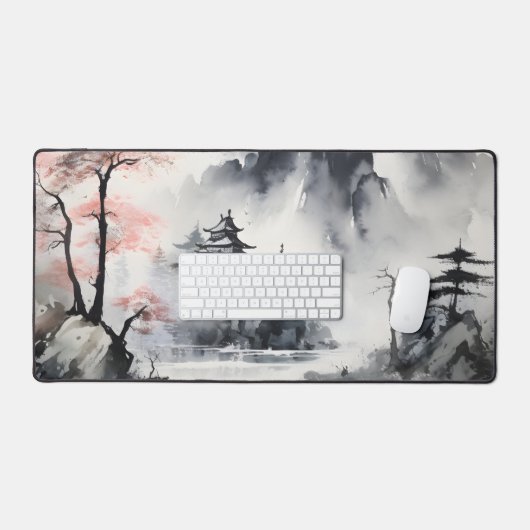 Misty Mountains Ink Schilderen Bureaumat (Keyboard & Muis)