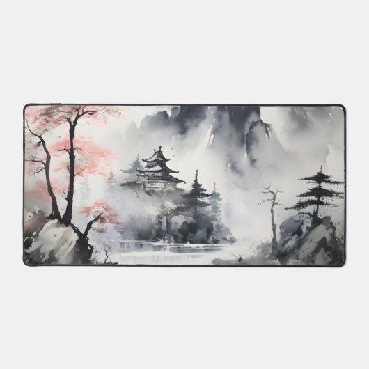 Misty Mountains Ink Schilderen Bureaumat (Voorkant)