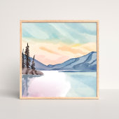 Misty Mountains | Lake Tahoe Watercolor Poster