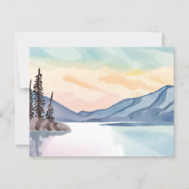 Misty Mountains | Lake Tahoe Waterverf Briefkaart