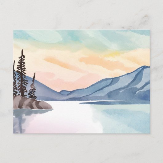 Misty Mountains | Lake Tahoe Waterverf Briefkaart (Voorkant)