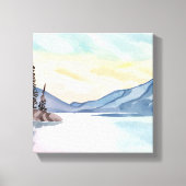 Misty Mountains | Lake Tahoe Waterverf Canvas Afdruk (Voorkant)