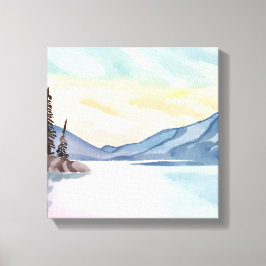 Misty Mountains | Lake Tahoe Waterverf Canvas Afdruk