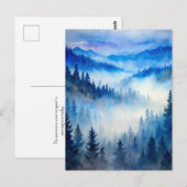 Misty Mountains Moonlight Peaceful Forest Pines  Briefkaart (Voorkant / Achterkant)