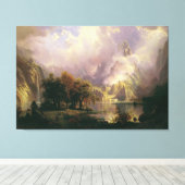 Misty Mountains Oil Painting Large Canvas Print (Insitu (Houten vloer))