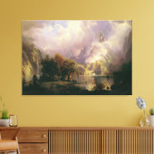 Misty Mountains Oil Painting Large Canvas Print (Insitu (Woonkamer))
