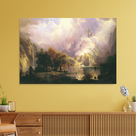 Misty Mountains Oil Painting Large Canvas Print (Insitu (Woonkamer))