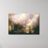 Misty Mountains Oil Painting Large Canvas Print (Voorkant)