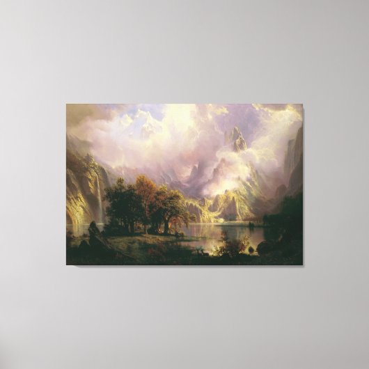 Misty Mountains Oil Painting Large Canvas Print (Voorkant)