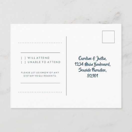 Misty Mountains RSVP Briefkaart (Achterkant)