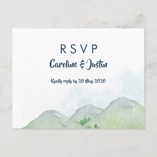 Misty Mountains RSVP Briefkaart (Voorkant)