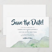 Misty Mountains Save the Date Huwelijksaankondigin (Voorkant / Achterkant)