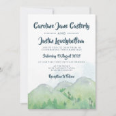 Misty Mountains Waterverf bruiloft Kaart (Voorkant)