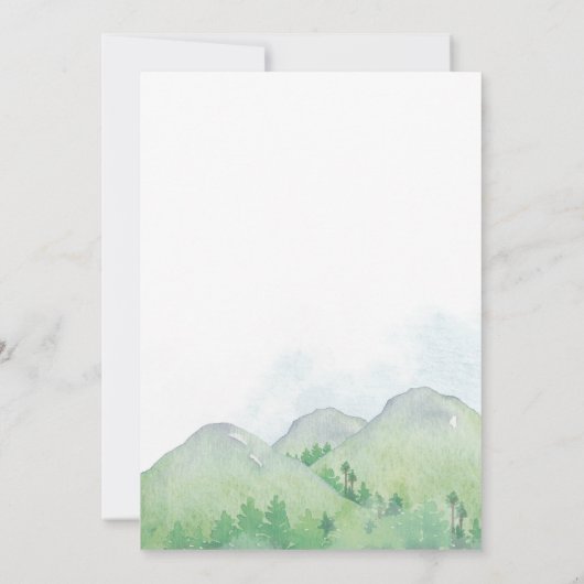 Misty Mountains Waterverf bruiloft Kaart (Achterkant)