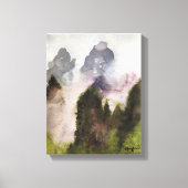 MISTY MOUNTAINS, WATERVERF CANVAS AFDRUK (Voorkant)