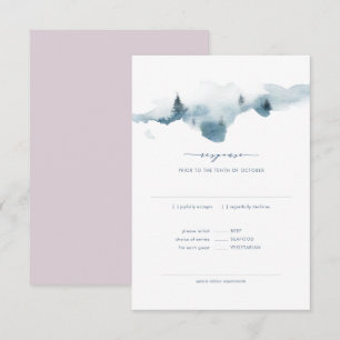 Misty Mountains Weddenschap RSVP+MEAL Response Kaart