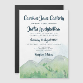 Misty Mountains Wedding Magnetische Uitnodiging