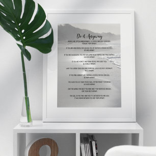 Misty Ocean Beach doet het in ieder geval Foto Afdruk