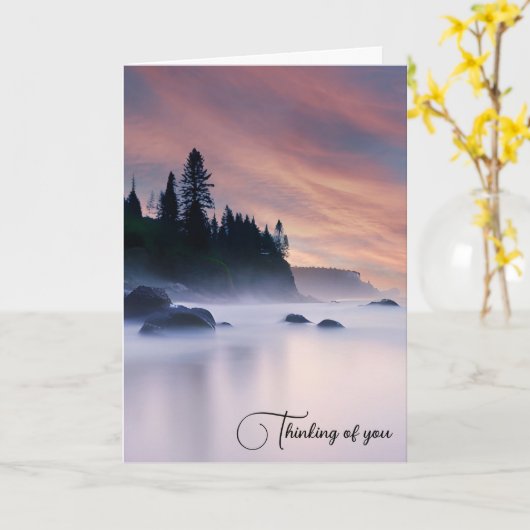 Misty Ocean Morning Kaart (Gele Bloem)