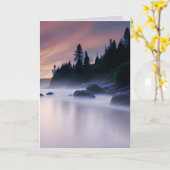 Misty Ocean Rocks Sympathie Kaart (Gele Bloem)