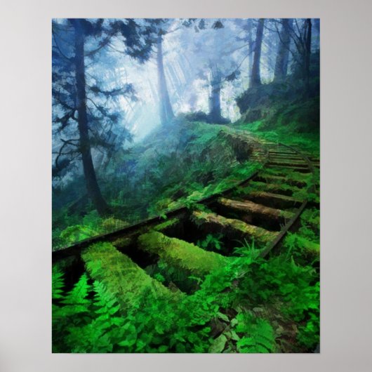 Misty pad door de Bossen Poster (Voorkant)