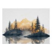 Misty Peaks Zen Minimalist Wall Art Perfect Poster (Voorkant)