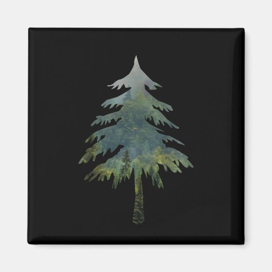 Misty pijnbomen In het wilde bos Magneet (Voorkant)