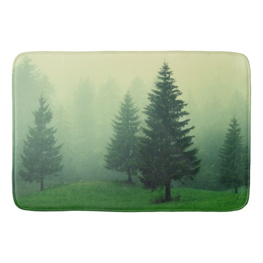 Misty Pine Forest Badmat (Voorkant)