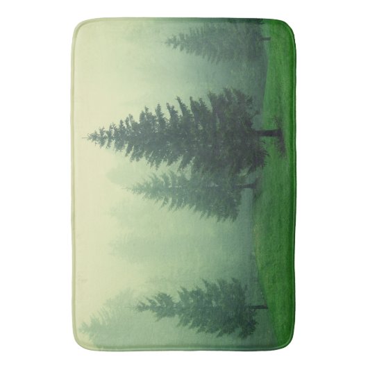 Misty Pine Forest Badmat (Voorkant Verticaal)