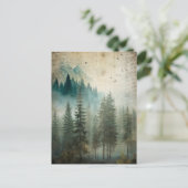 Misty Pine Forest Nature Adventure  Briefkaart (Staand voorkant)