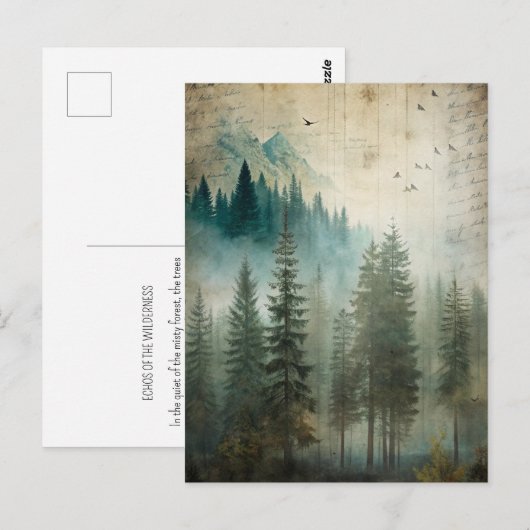 Misty Pine Forest Nature Adventure  Briefkaart (Voorkant / Achterkant)