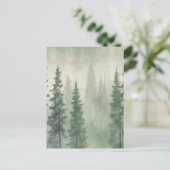 Misty Pine Forest Serenity Briefkaart (Staand voorkant)