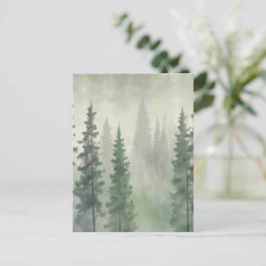 Misty Pine Forest Serenity Briefkaart (Staand voorkant)