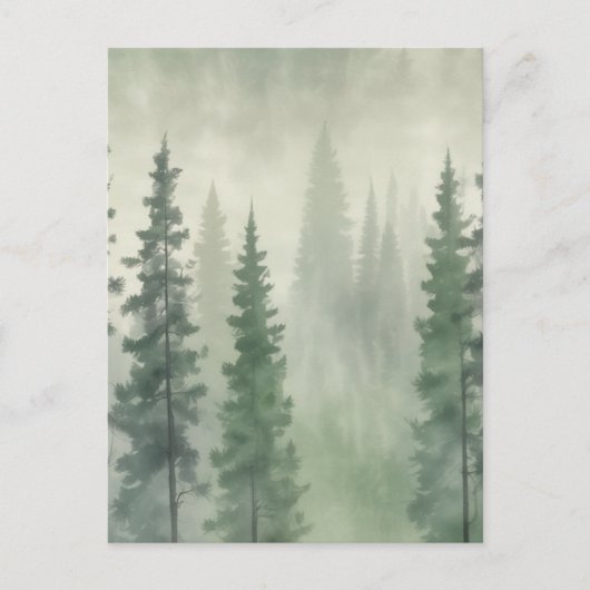 Misty Pine Forest Serenity Briefkaart (Voorkant)