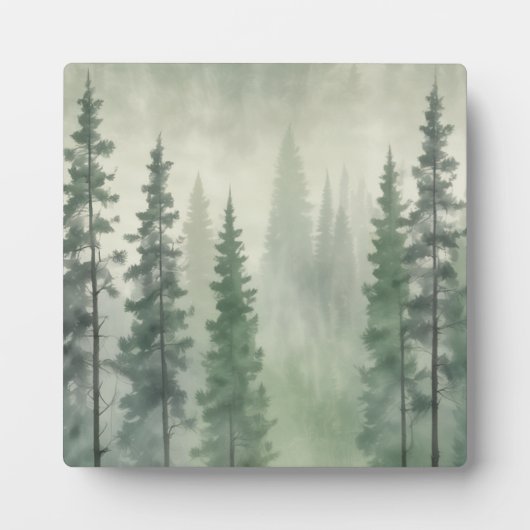 Misty Pine Forest Serenity Fotoplaat (Voorkant)
