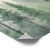 Misty Pine Forest Serenity Poster (Hoek)