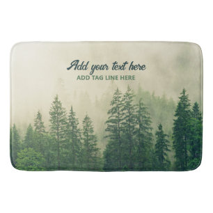 Misty Pine Forest Trees Custom Keepomwille Badmat