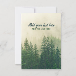 Misty Pine Forest Trees Custom Keepomwille Bedankkaart