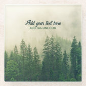 Misty Pine Forest Trees Custom Keepomwille Glazen Onderzetter (Voorkant)